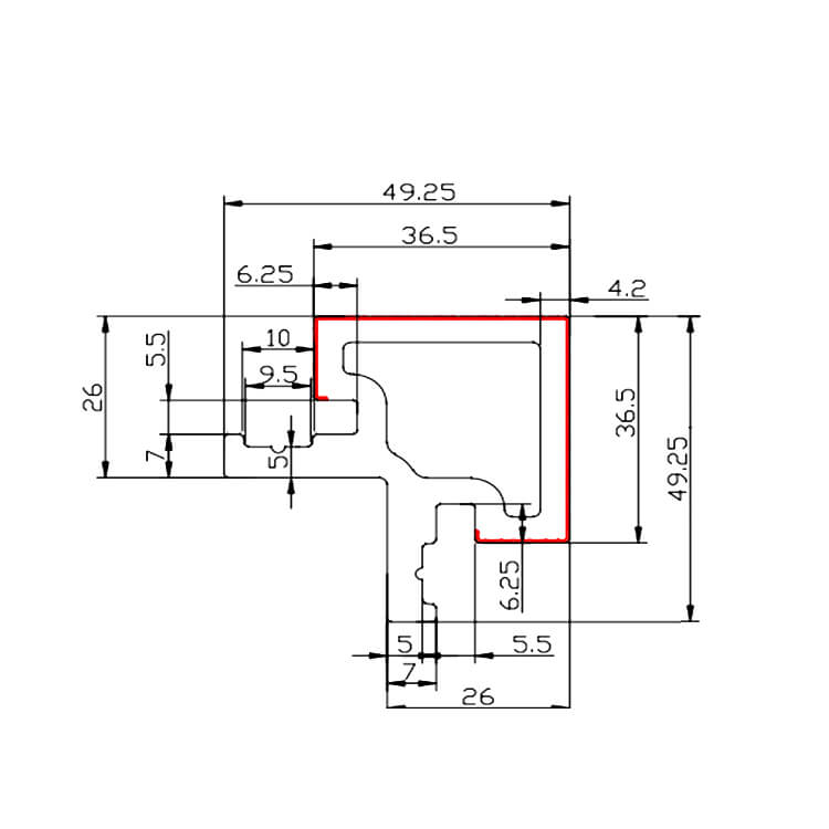 Profil composite d'angle Chêne Winchester 2,9m