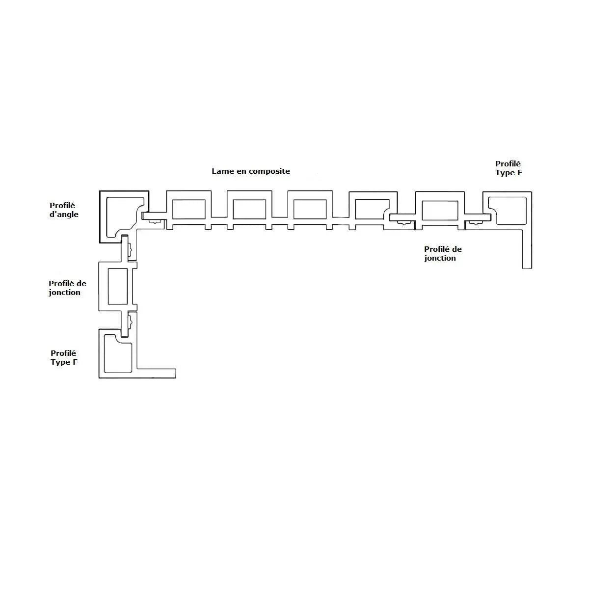 Profil composite d'angle Chêne Winchester 2,9m Facadeck