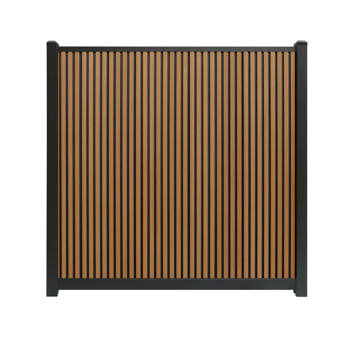 Clôture en composite TEAK/NOIR rhombus VERICAL