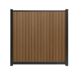 Clôture en composite TEAK/NOIR rhombus VERICAL