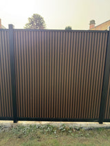 Clôture en composite WALNUT/NOIR rhombus VERICAL