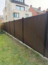 Clôture en composite WALNUT/NOIR rhombus VERICAL