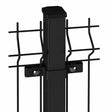 Poteau pour Clôture Rigide 60 × 40 mm – RAL 9005 – Avec Fixations et Capuchon Facadeck Wood Composite