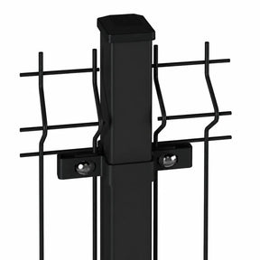 Poteau pour Clôture Rigide 60 × 40 mm – RAL 9005 – Avec Fixations et Capuchon Facadeck Wood Composite