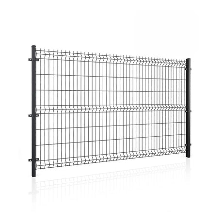 Panneau de Clôture Rigide 3D – Fil Ø 4 mm – RAL9005 - Largeur 250 cm Facadeck Wood Composite