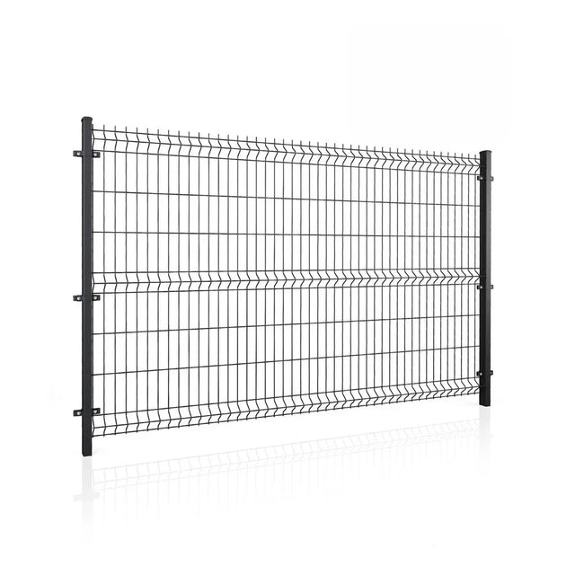 Panneau de Clôture Rigide 3D – Fil Ø 4 mm – RAL9005 - Largeur 250 cm Facadeck Wood Composite